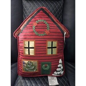 2025 Hallmark Novelty Christmas Lodge House Festive Decorative Throw Pillow